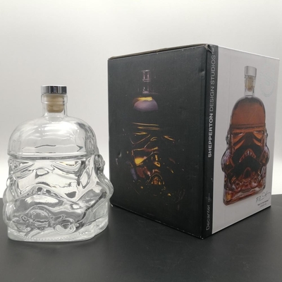 La surface décalée est utilisée pour la manipulation de la bouteille en verre de 750 ml pour les liqueurs de whisky Gin Vodka