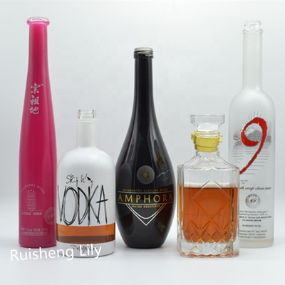500 ml 700 ml 750 ml Matériau de la carrosserie personnalisé Collier en verre blanc Bouteilles d'huile d'olive et de cognac