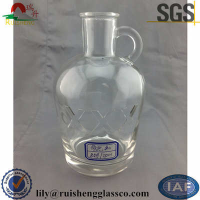 Bouteille en verre avec poignée 500 ml 750 ml Vodka Rum Alcool Whisky Collier en verre
