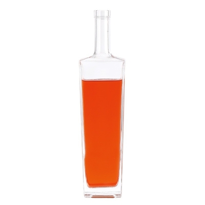 Bouteille en verre de collier de 500 ml pour le gin, le whisky et les spiritueux, la vodka, le cognac et les liqueurs FOB