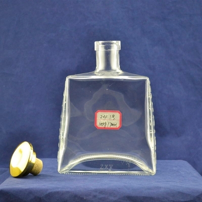 Bouteille en verre de collier de 500 ml pour le gin, le whisky et les spiritueux, la vodka, le cognac et les liqueurs FOB