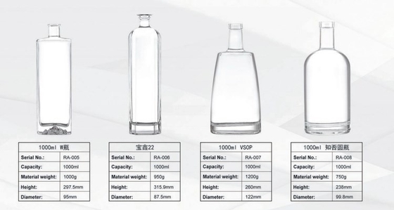 Boisson alcoolisée glacée transparente de 750 ml avec bouteille de vodka de 1000 ml