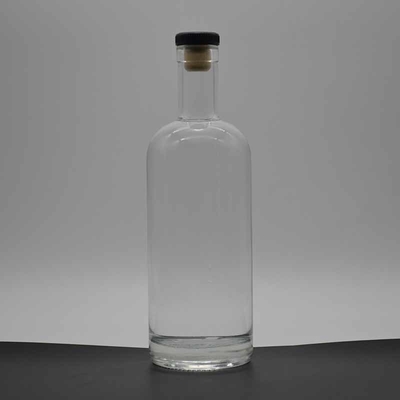 Bouteille de verre Super Flint 750 ml pour le liège à fond épais et la conception personnalisée de boissons alcoolisées