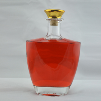 750 ml bouteilles de spiritueux personnalisées en verre de matériau de super flint bouteille de verre de brandy avec liège