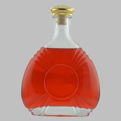 750 ml bouteilles de spiritueux personnalisées en verre de matériau de super flint bouteille de verre de brandy avec liège