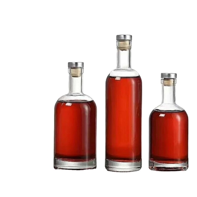 OEM Logo Décal Stockée 1000ml 750ml 500ml Bouteilles d'alcool Vodka Bouteille en verre avec couvercle de liège
