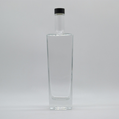 500 ml 700 ml 750 ml Bouteille en verre carré de 1 litre en matériau blanc cristallin pour les spiritueux