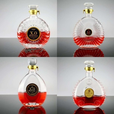 Bouteilles de vin en verre super flint de 200 ml, 375 ml, 500 ml et 750 ml, avec type d'étanchéité en liège