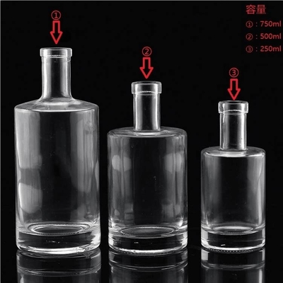 FOB Bouteille de verre vide pour vodka et spiritueux Whisky et vin Capacité 250 ml 500 ml 700 ml 750 ml 1 l