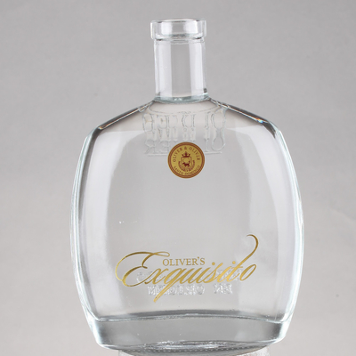 Fabricants de bouteilles en verre de brandy Super Flint avec type d'étanchéité au liège et terme FOB