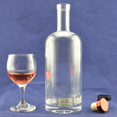 Super Flint glacé 700 ml Bouteilles vides pour le vin Logo décal 750 ml Bouteille en verre de vodka