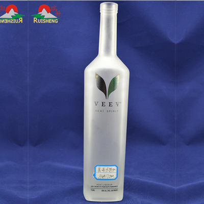 Impression à écran décalé Bouteille de vodka de liège glacée 500 ml 750 ml Bouteille en verre de 1 litre pour la vodka