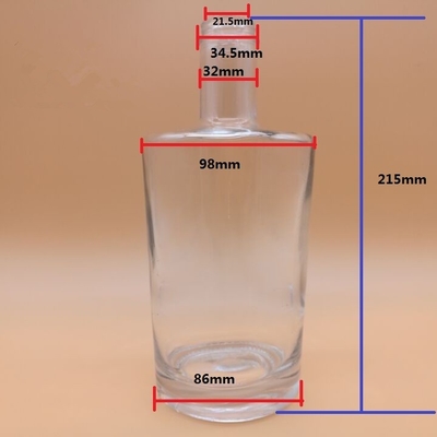 Bouteilles de whisky en verre de 750 ml de capacité en verre avec capuchon Autres procédés d'estampage à chaud