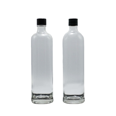 Conditions FOB Bouteille d'eau en verre Super Flint avec bouchon et surface décale 750 ml 1000 ml
