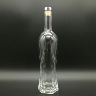 Conditions FOB Bouteille d'eau en verre Super Flint avec bouchon et surface décale 750 ml 1000 ml