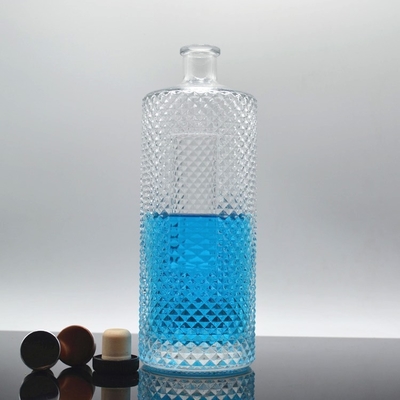 Bouteille en verre carré à tequila gravée en couleur 500 ml pour boissons alcoolisées chaudes
