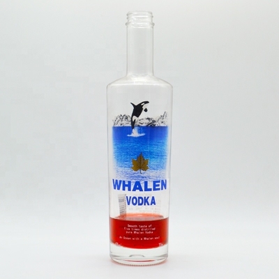Bouteille en verre transparente de 750 ml pour boissons rondes Whisky Champagne Spirit Capacité de 500 ml