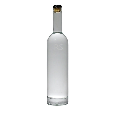 Bouteille en verre transparente de 750 ml pour boissons rondes Whisky Champagne Spirit Capacité de 500 ml