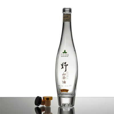 Bouteille en verre de boissons de 500 ml avec bouchon en verre de super flint