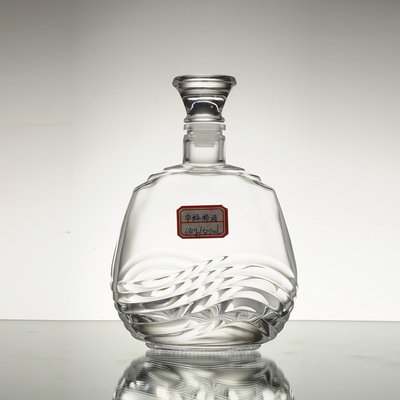 Bouteilles d'alcool en verre de 500 ml avec couleur glacée/transparente/peinte