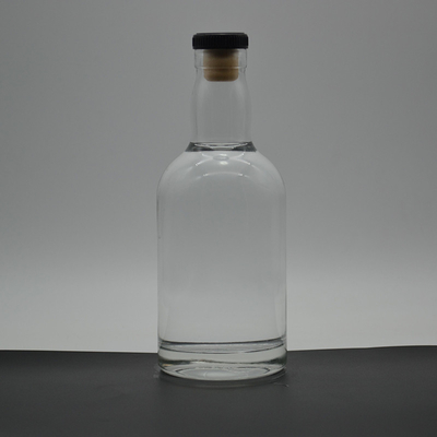 Bouteilles d'alcool en verre de 500 ml avec couleur glacée/transparente/peinte