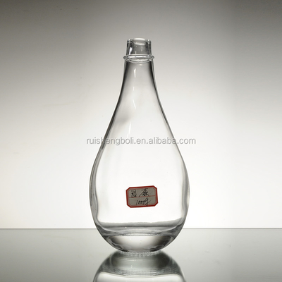 Bouteille en verre à étiquetage à chaud pour le vin en forme de goutte d'eau