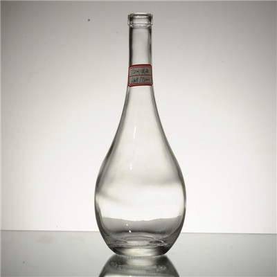 Bouteille en verre à étiquetage à chaud pour le vin en forme de goutte d'eau