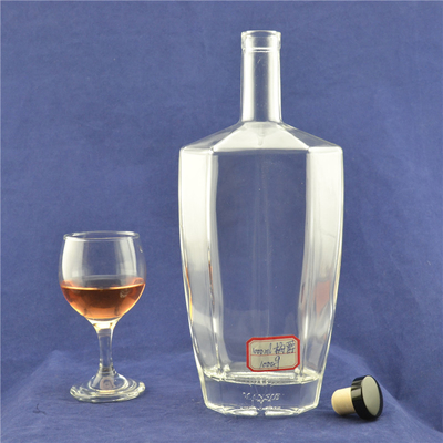 Bouteille en verre à alcool avec bouchons de liège de 1 litre de capacité