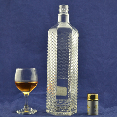 Bouteille en verre à alcool avec bouchons de liège de 1 litre de capacité
