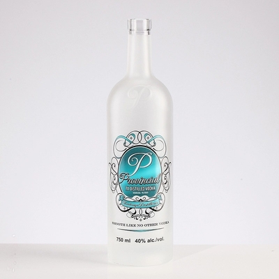 500 ml de sérigraphie personnalisée couronne glacée royal whisky vodka gin bouteilles en verre avec liège