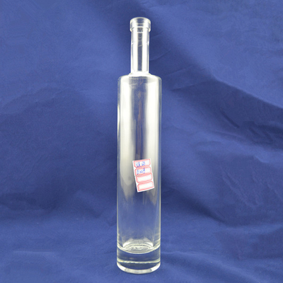 Impression de logo personnalisable Slim Tall Round Glass Bouteilles de vodka et de liqueur avec joint de liège