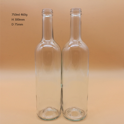 Matériau du collier en verre Super Flint 750 ml Bouteille de vodka en verre personnalisée pour boissons