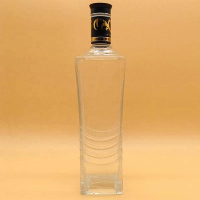 Matériau du collier en verre Super Flint 750 ml Bouteille de vodka en verre personnalisée pour boissons