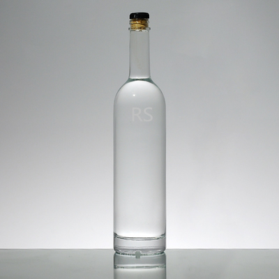 Bouteille en verre de vodka transparente et vide de 700 ml, à tissu de liège, pour les boissons alcoolisées