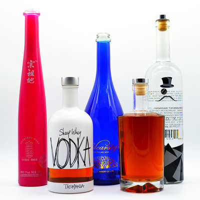 750 ml de whisky vide extra flint vodka bouteille de verre ronde pour boisson