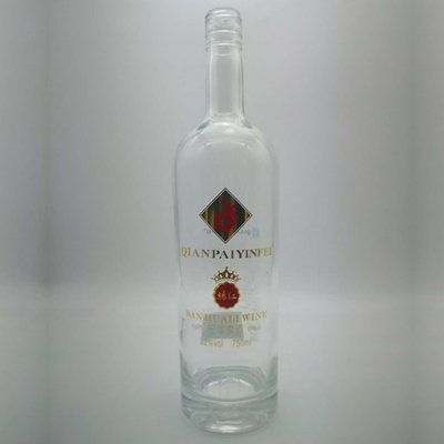 Bouteille en verre de vodka de 750 ml avec un matériau en verre Super Flint