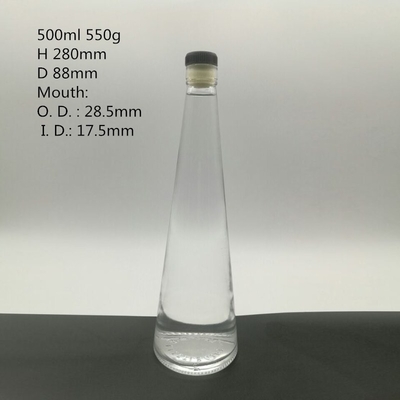 Bouteilles en verre de vodka de 750 ml vides et transparentes avec un design transparent
