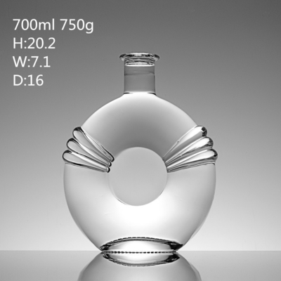 Super Flint 500ml 700ml 750ml Brandy Liquor Bouteilles en verre de vin avec et le design de mode