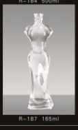 350 ml 500 ml 750 ml Bouteille en verre en forme de corps de femme personnalisée