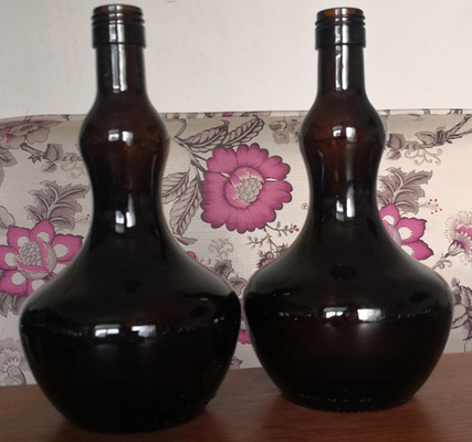 Bouteille en verre d'ambre de 750 ml pour la vodka, le whisky et le brandy