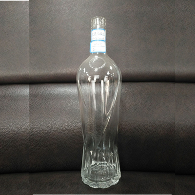 Boissons industrielles 1L Bouteille en verre à col long avec bouchon de whisky