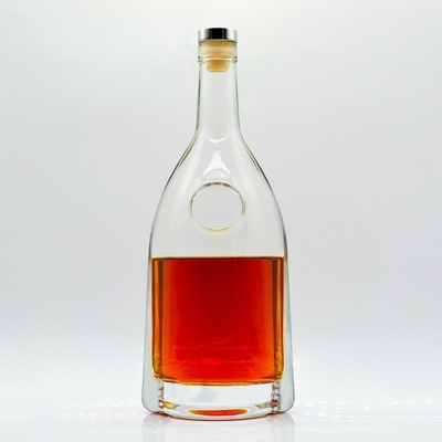Bouteilles de verre vides carrées personnalisées avec décal argenté électroplaqué Capacité de 1000 ml
