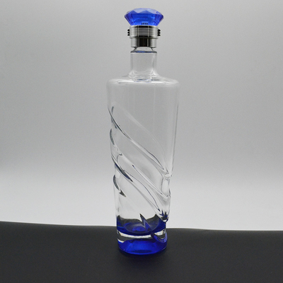 500 ml 750 ml bouteilles de verre de vodka et de whisky Super matériau en verre de silex et conception à base plate