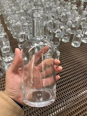Decal 700ml 1000ml écran d'impression vis Couvercle clair et glacé Flasque plat de café Bouteille en verre pour alcool