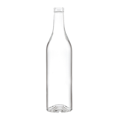 Bouteille de vodka en verre rond transparente de 750 ml