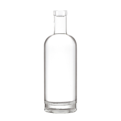 Bouteille de vodka en verre rond transparente de 750 ml