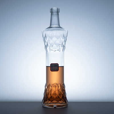 Bouteille en verre de matériau super-flinte acceptable pour les boissons alcoolisées sur mesure