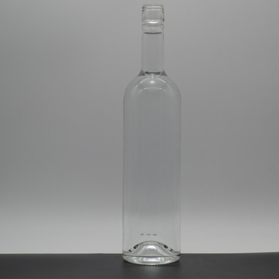 Bouteilles de whisky et de gin au rhum en verre Super Flint avec conception de relief personnalisé et bouchon en bois