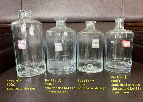 Bouteille en verre de flint blanc supplémentaire 350 ml 500 ml 700 ml 750 ml Vodka Gin Whiskey Liquor Bouteille en verre