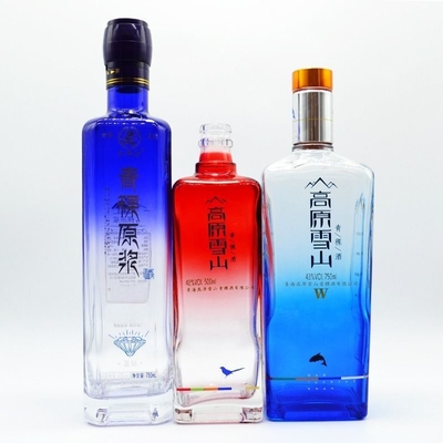 Bouteilles de vin en verre transparent personnalisées pour le tequila, le whisky et le brandy 750 ml 500 ml 1000 ml
